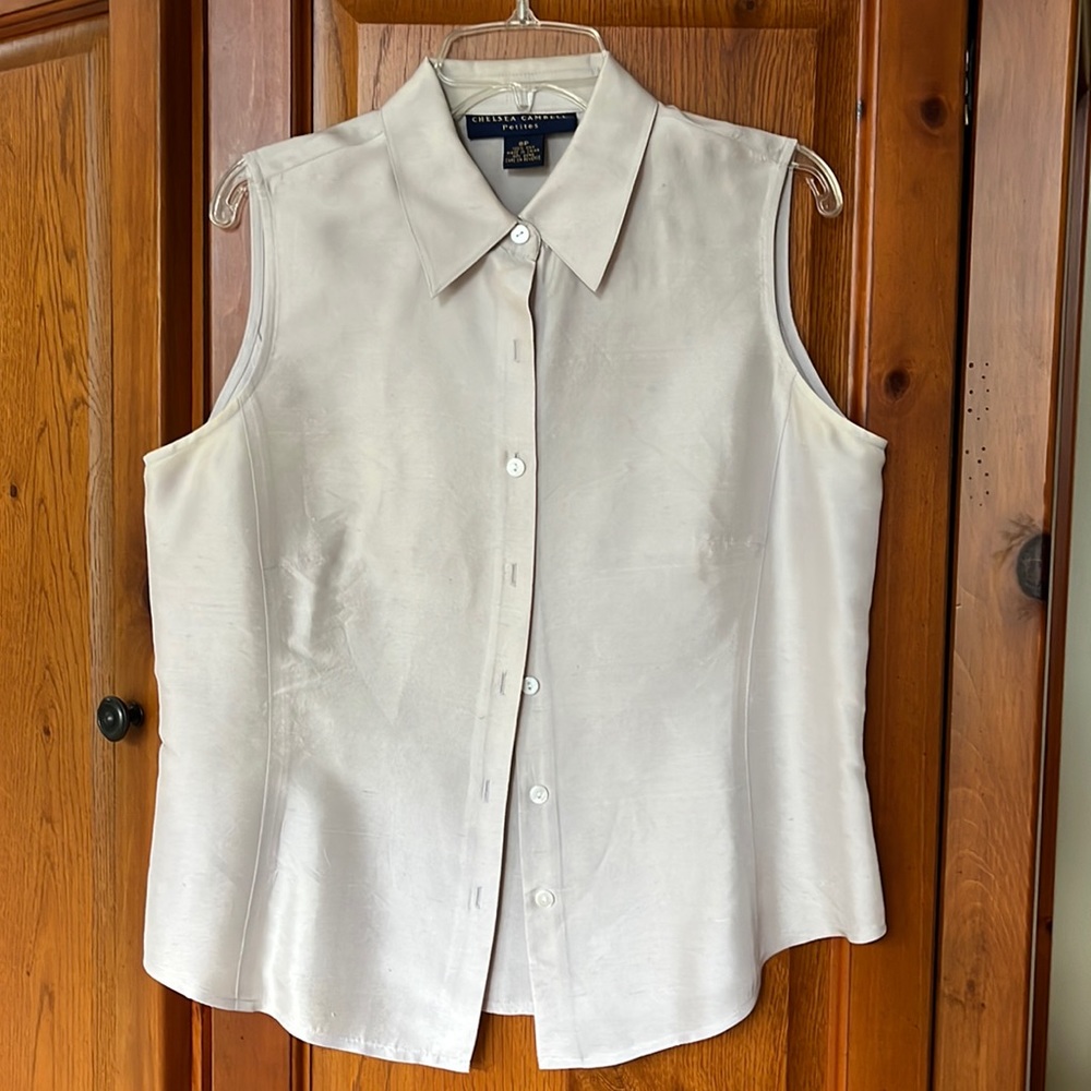 Lavender silk sleeveless top